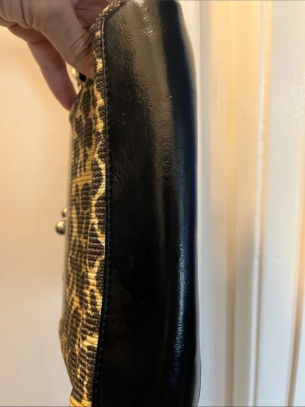 The Sak Leopard Print Chain-Handle Clutch - Black & Gold